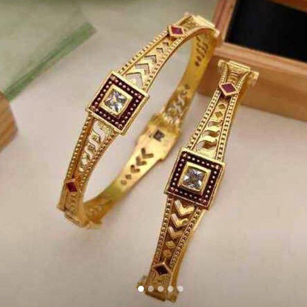 916 gold square design copper kadli