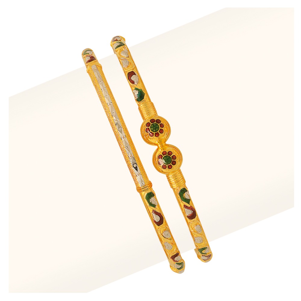 916 Gold Single Pipe Manka Modhiya Copper Kadli RJSP-053