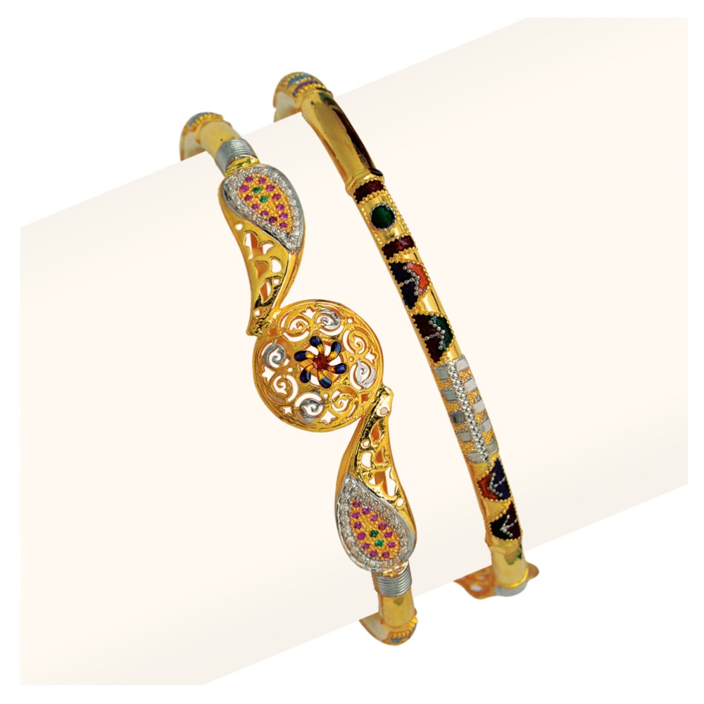 916 Gold Single Pipe Manka Modhiya Copper Kadli RJSP-048