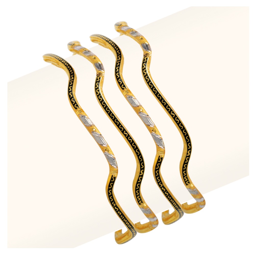916 Gold Four Pair Copper Kadli Bangle RJFP-033