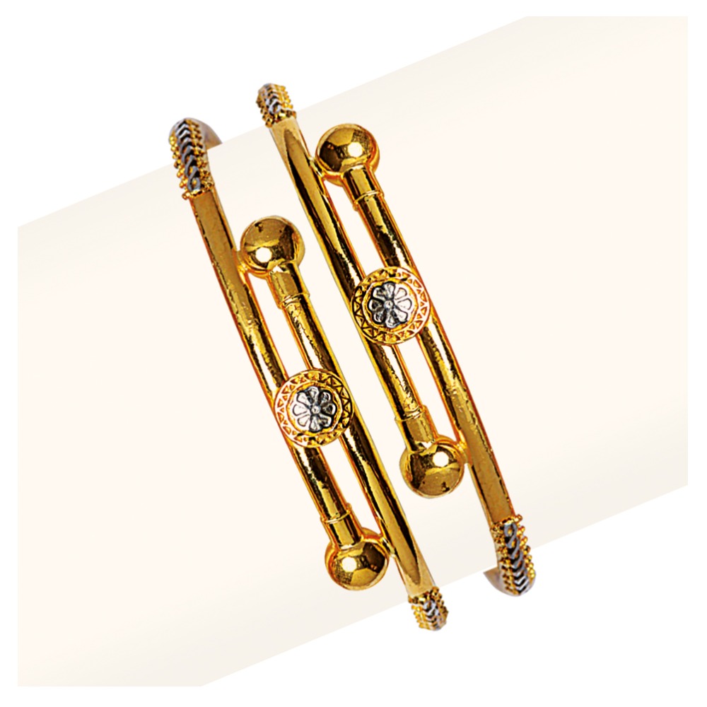 916 Gold Cross Pipe Copper Bangle RJCP-059