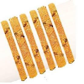 22K/916 Gold Fancy Kalkati Bangle ( 6 Pieces )