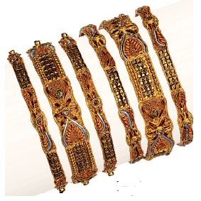 22K / 916 Gold Yellow Modern Kalkati Bangle