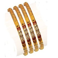 22K / 916 Yellow Gold Four Pair Kadli