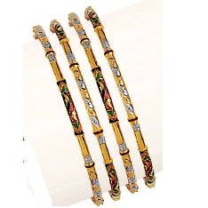 22K / 916 Yellow Gold Four Pair Charming Kadli