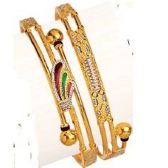 22K / 916 Gold Cross Pipe Designer Kadli