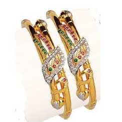 22K/916 Gold Cross Pipe Fancy Kadli
