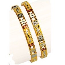 22K / 916 Yellow Gold Designer Double Pipe Kadli