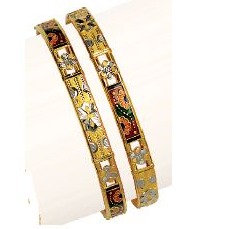 22K / 916 Gold Ladies Yellow Double Pipe Bangles