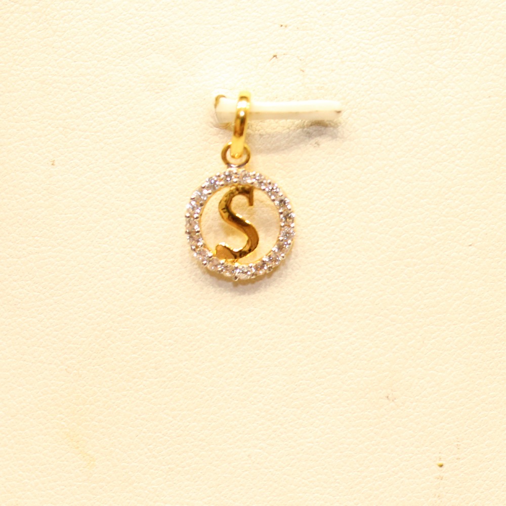 916 Yellow Gold Attractive Indian Letter 'S' Pendant