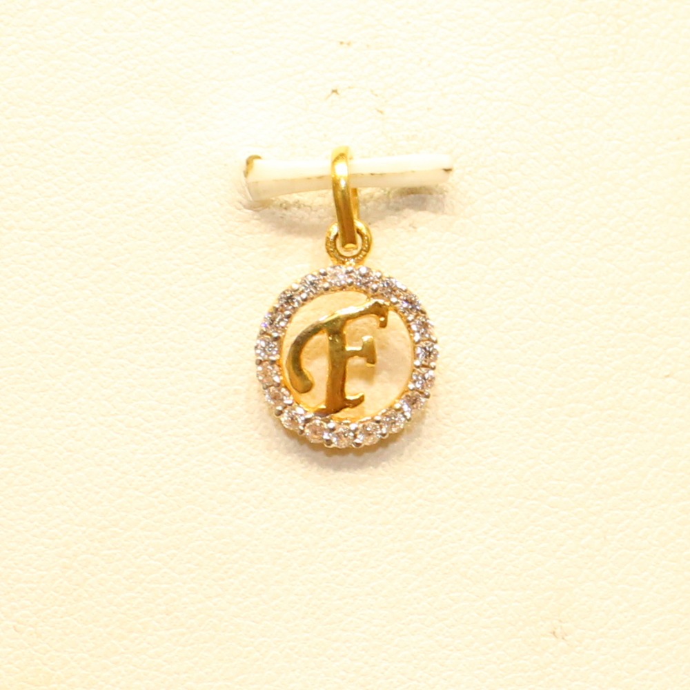 22KT Yellow Gold Fancy Letter 'F' Pendant