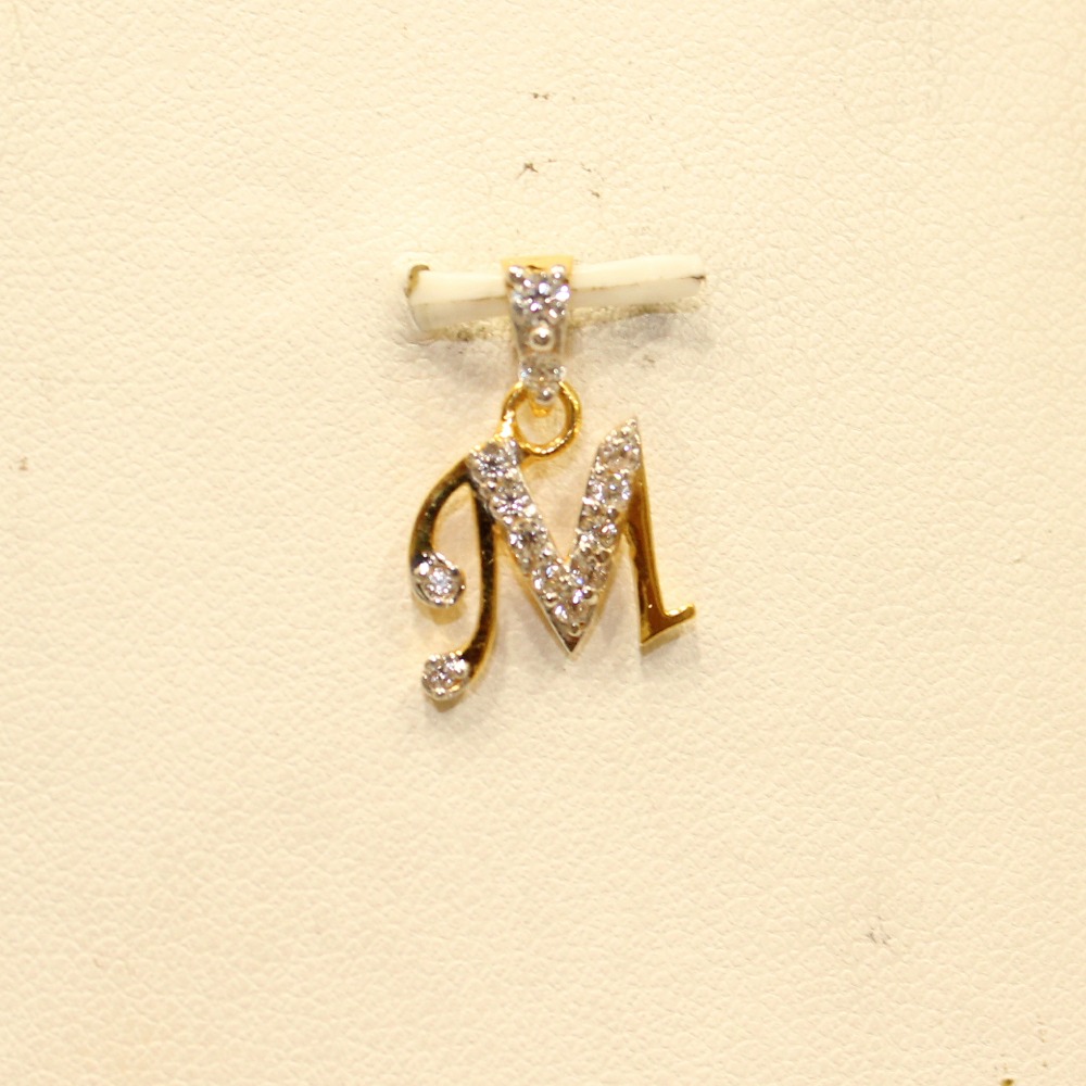 22KT Yellow Gold Indian Charming Letter 'M' Pendant