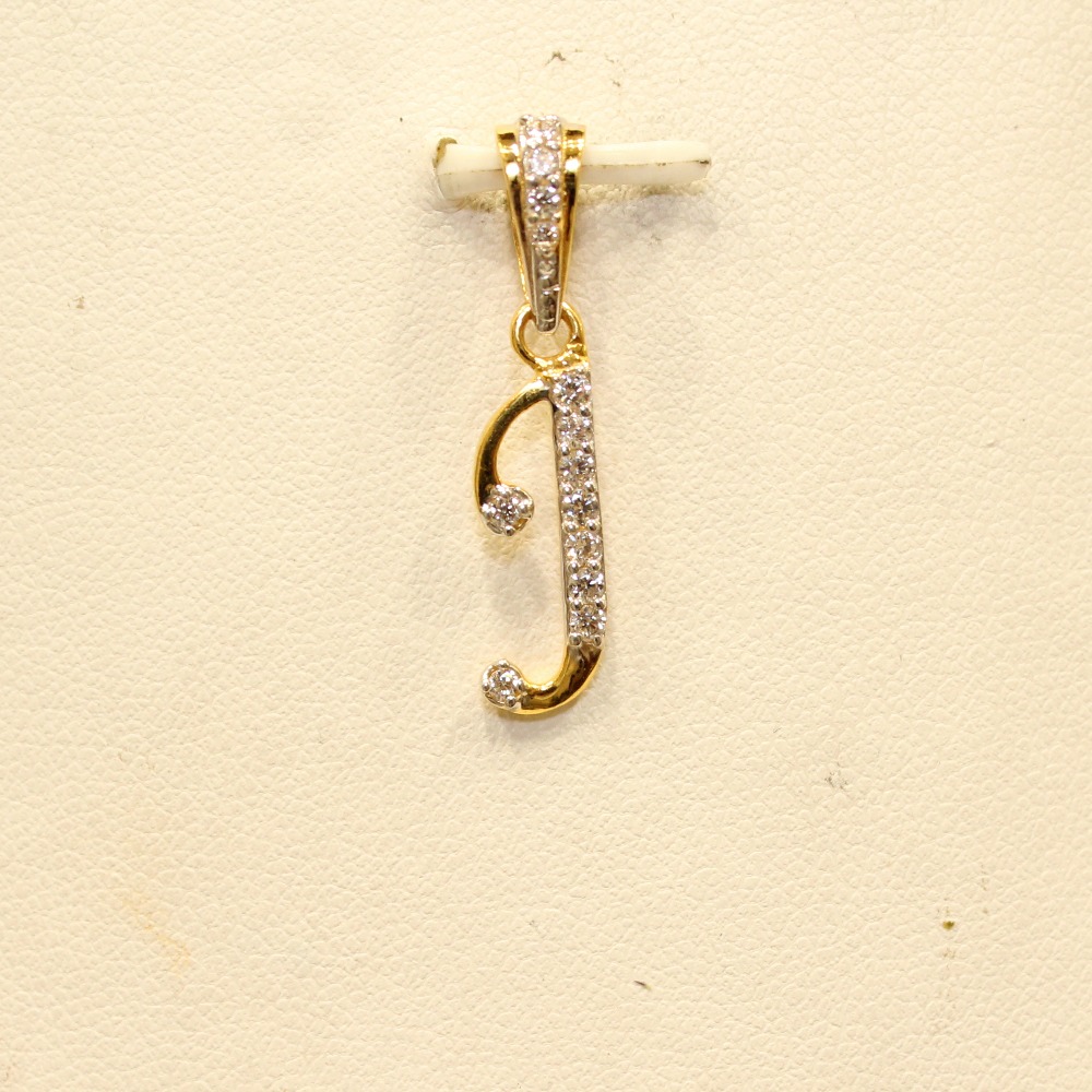 22KT Yellow Gold Ladies Indian Stylish Letters 'J ' Pendant