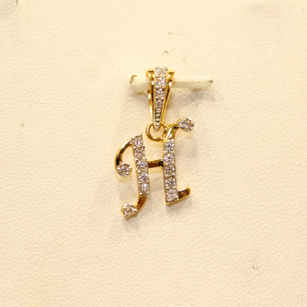 22KT Yellow Gold Indian Fancy Alphabets Pendant