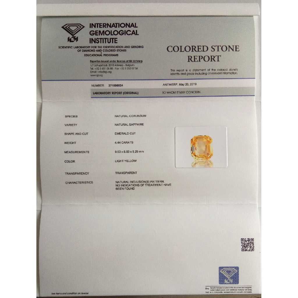 4.44ct rectangle yellow-sapphire-pukhraj - Image 3