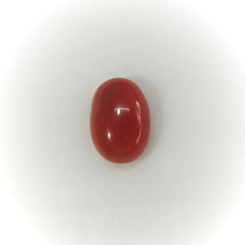 3.86ct (4.24 ratti) oval natural red-coral (mungaa) KBG-C006