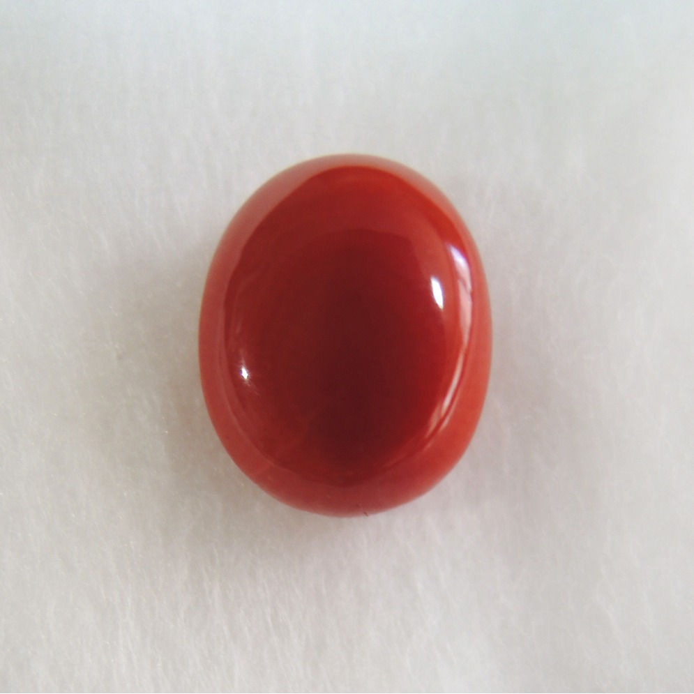 3.61ct (3.96 ratti) oval natural red-coral (mungaa) KBG-C003