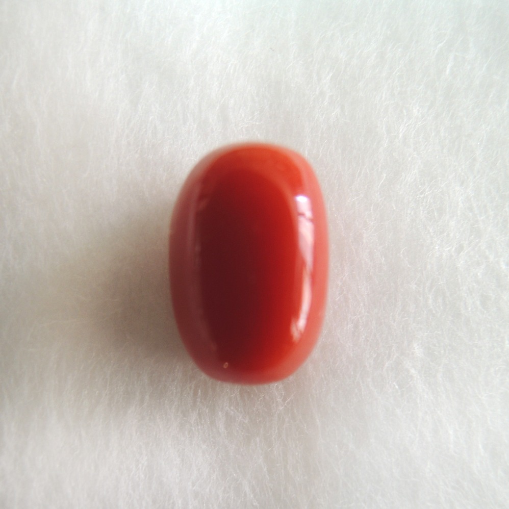 3.51ct (3.85 ratti) oval natural red-coral (mungaa) KBG-C001
