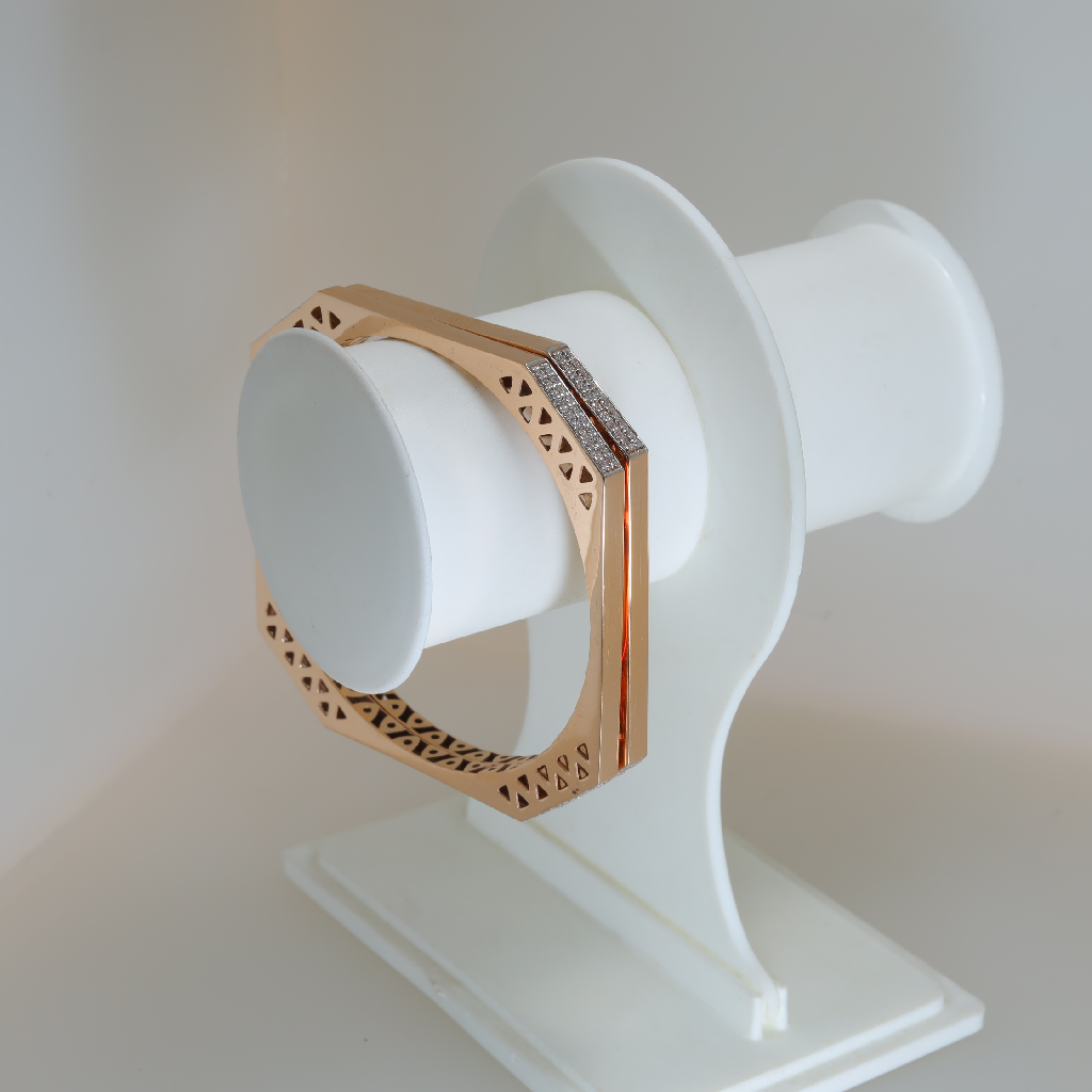18CT Rose Gold Square Shape Bangles