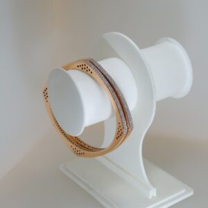 18CT Rose Gold White Stone Studded Bangles