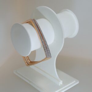 18CT Rose Gold CZ Diamond Square Shape Bangles