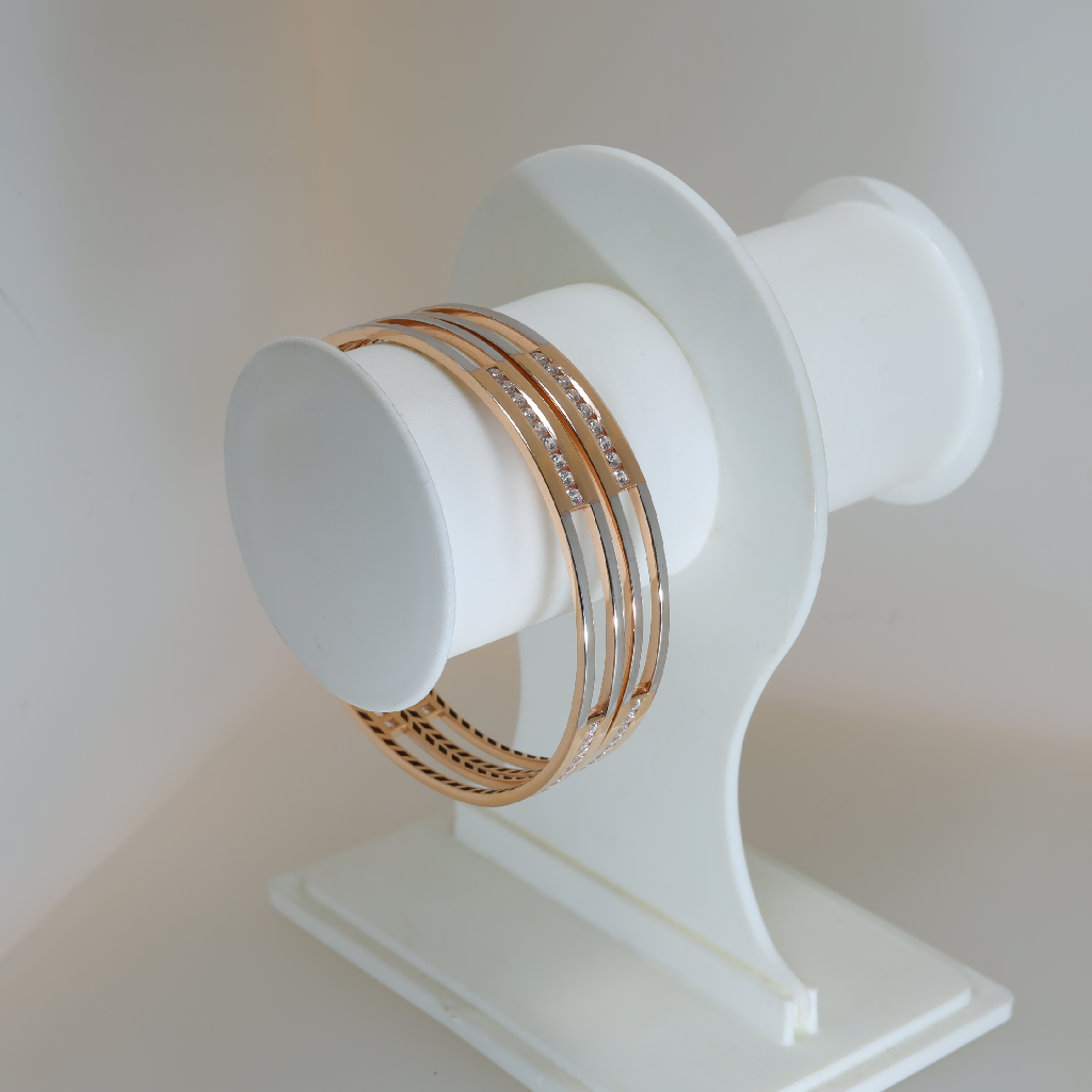 18KT Rose Gold Stone Studded Bangles