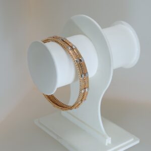 18K Rose Gold Matte And Glossy Combination Bangles