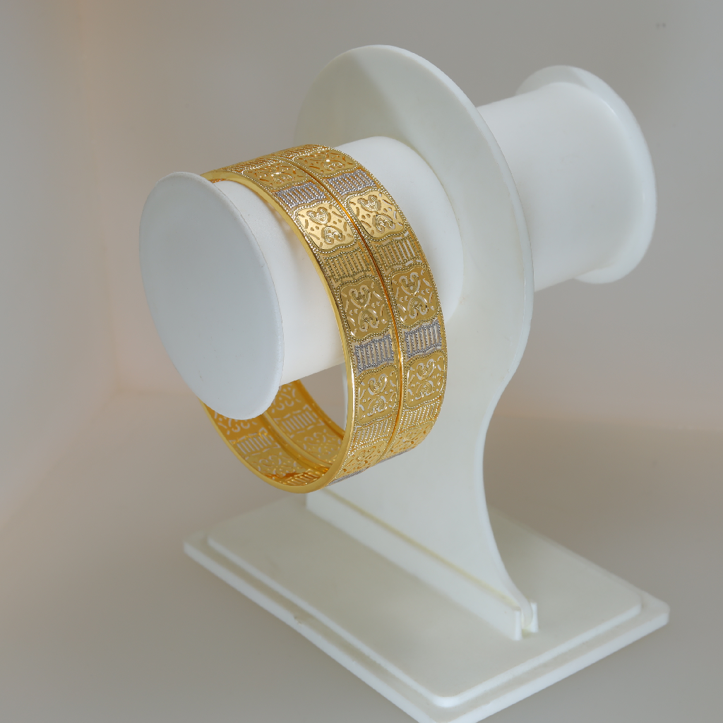 916 Plain Gold 2 piece Bangles
