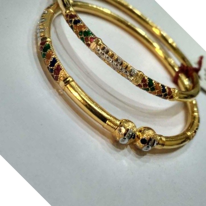 22KT Gold Ball Copper Bangles