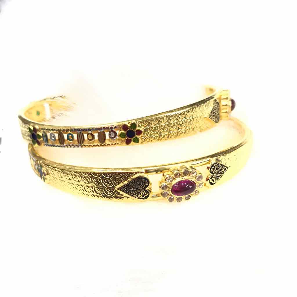 22KT Yellow Gold Modern Antique Designer Ladies Indian Kada