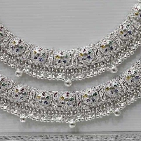 Silver heavy bridal payal - Image 2