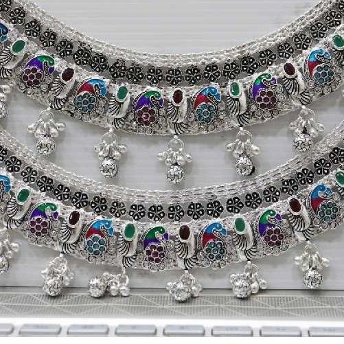Silver heavy bridal payal - Image 2