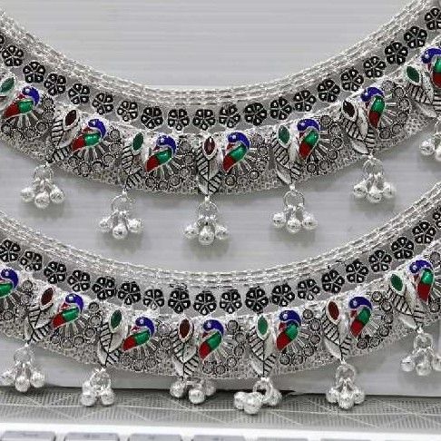 Silver heavy bridal payal - Image 2
