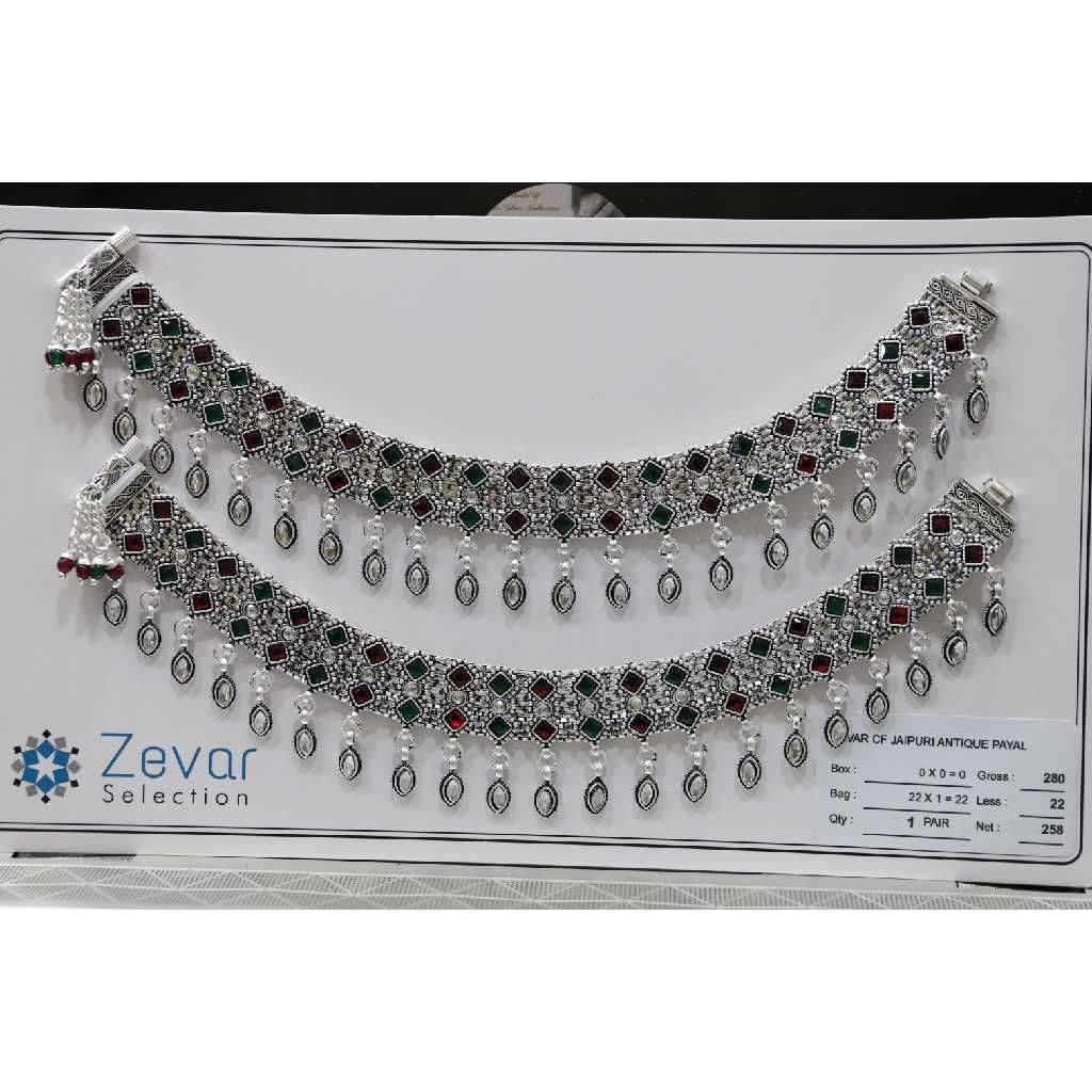 Silver jaipuri broad payal