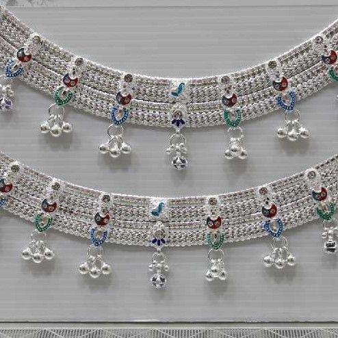 Silver fancy broad payal - Image 2