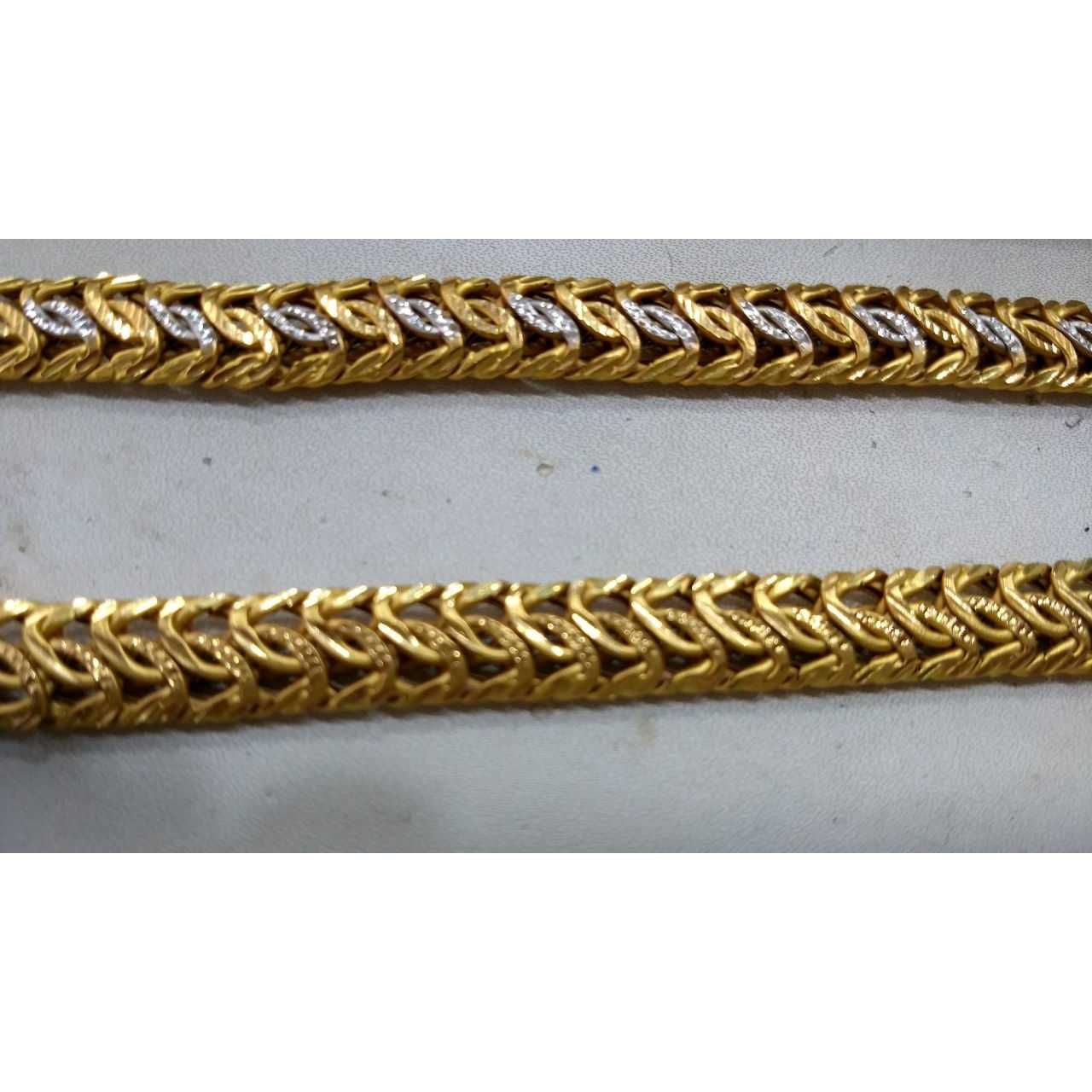22K Gold Gents Vertical Hollow Chain