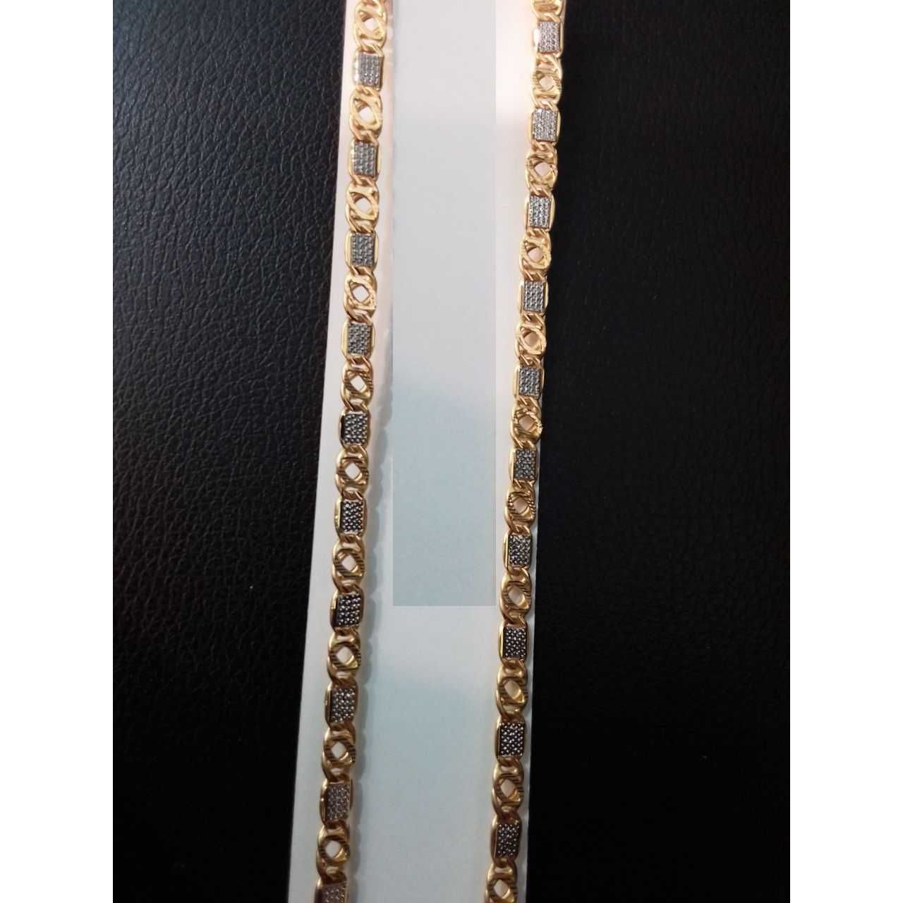 916 Yellow Gold Gents Vertical Hollow Indian Chain