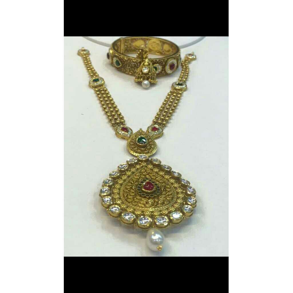 22K / 916 Gold Ladies Indian Antique Wedding Rajwadi set