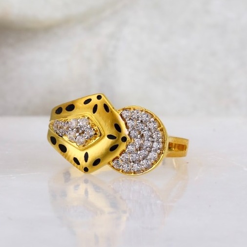 916 gold cz fancy ladies ring