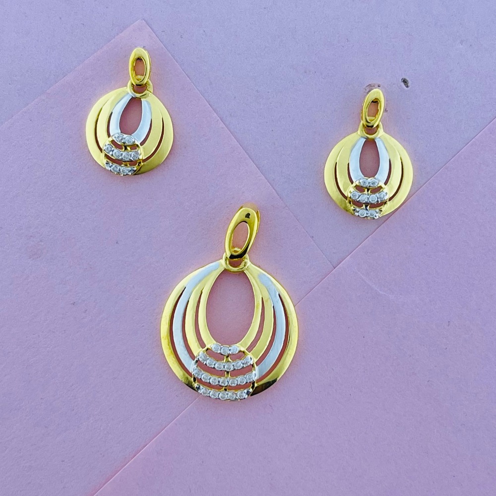 916 gold calligraphy design pendant set