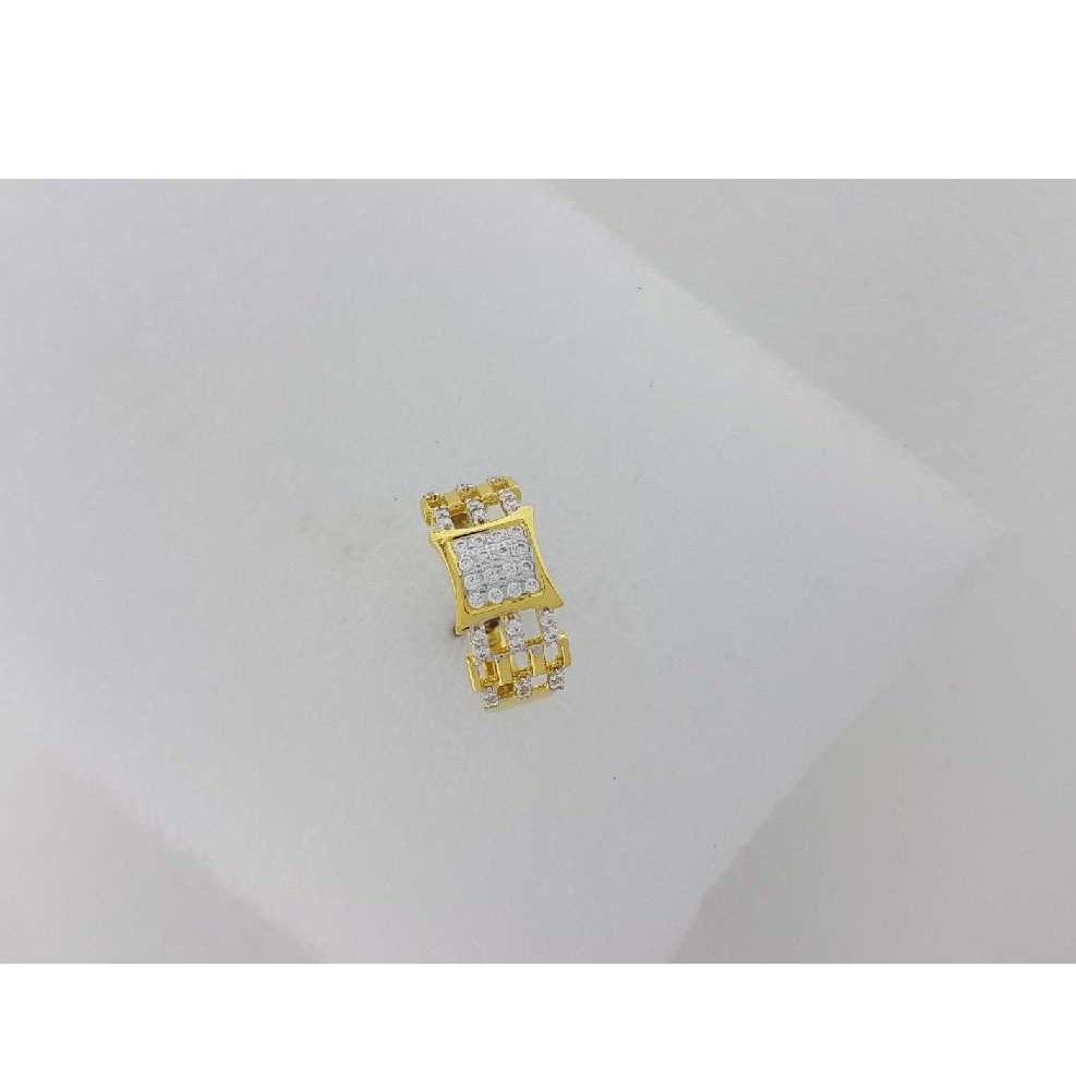 22KT Yellow Gold CZ Gents Ring