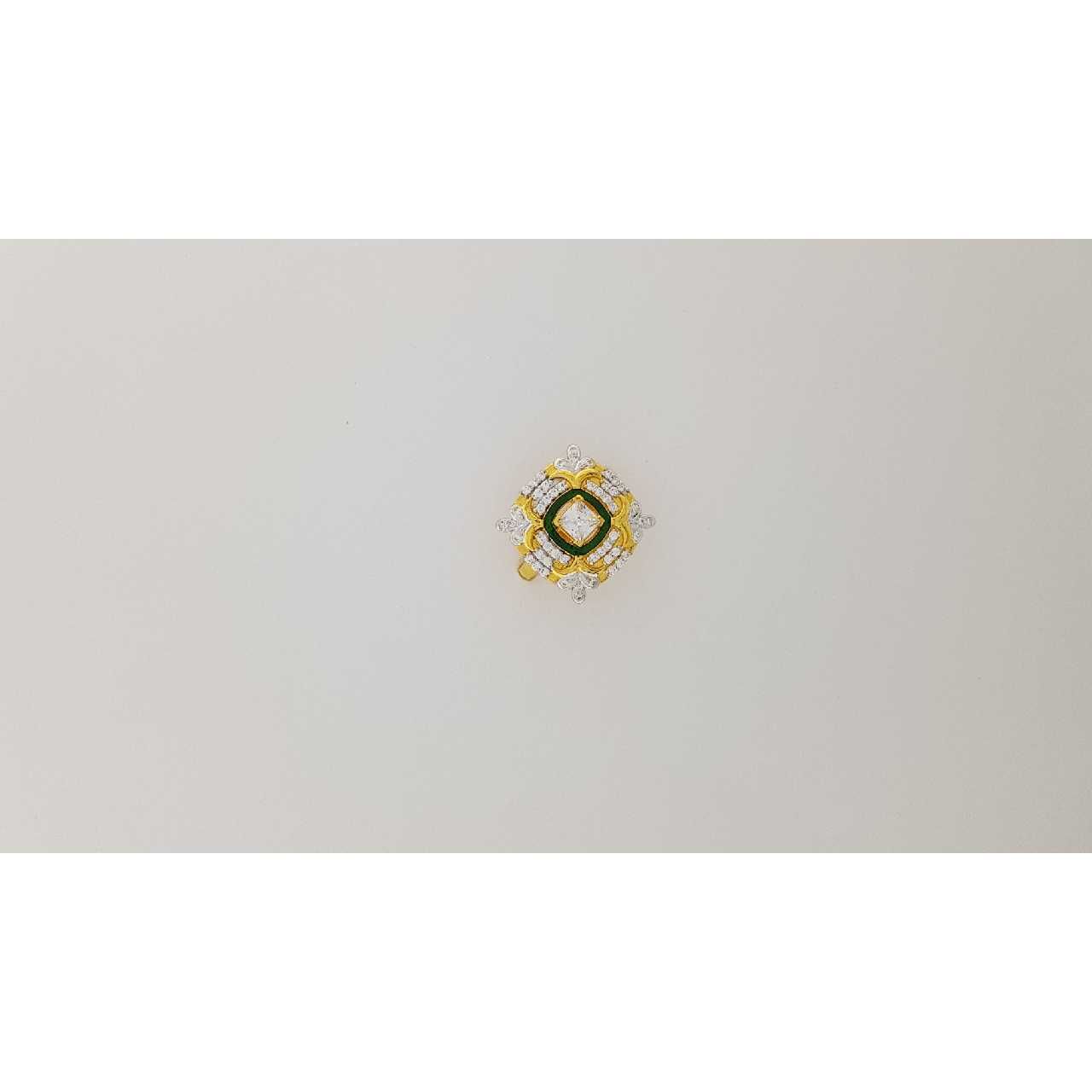 22KT Yellow Gold Ladies Cocktail Square Shaped Ring
