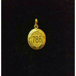 22k Gold Indian Fancy 786 Pendant Yellow