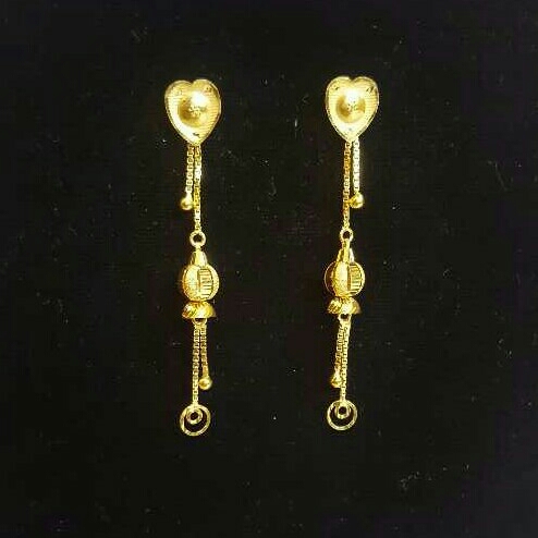 Gold Ladies Vertical Fancy Soidora Earrings Yellow