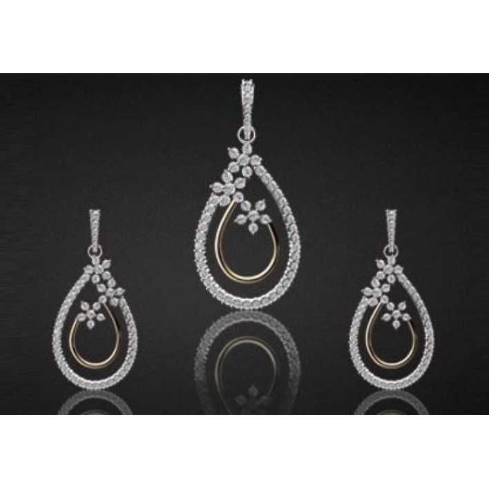 Drop Shape Designer Diamond Pendent set