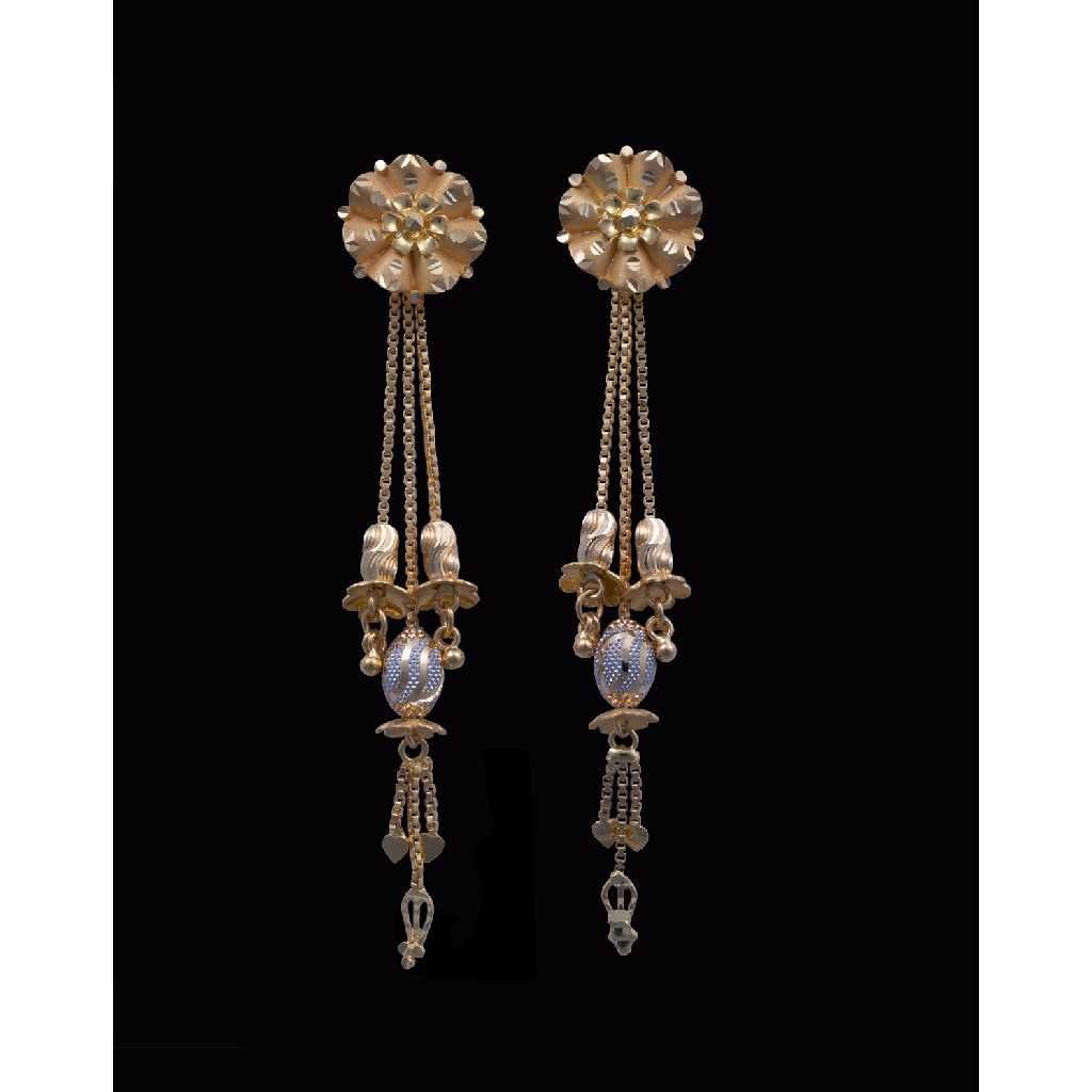 18KT Gold Long Earring For Ladies