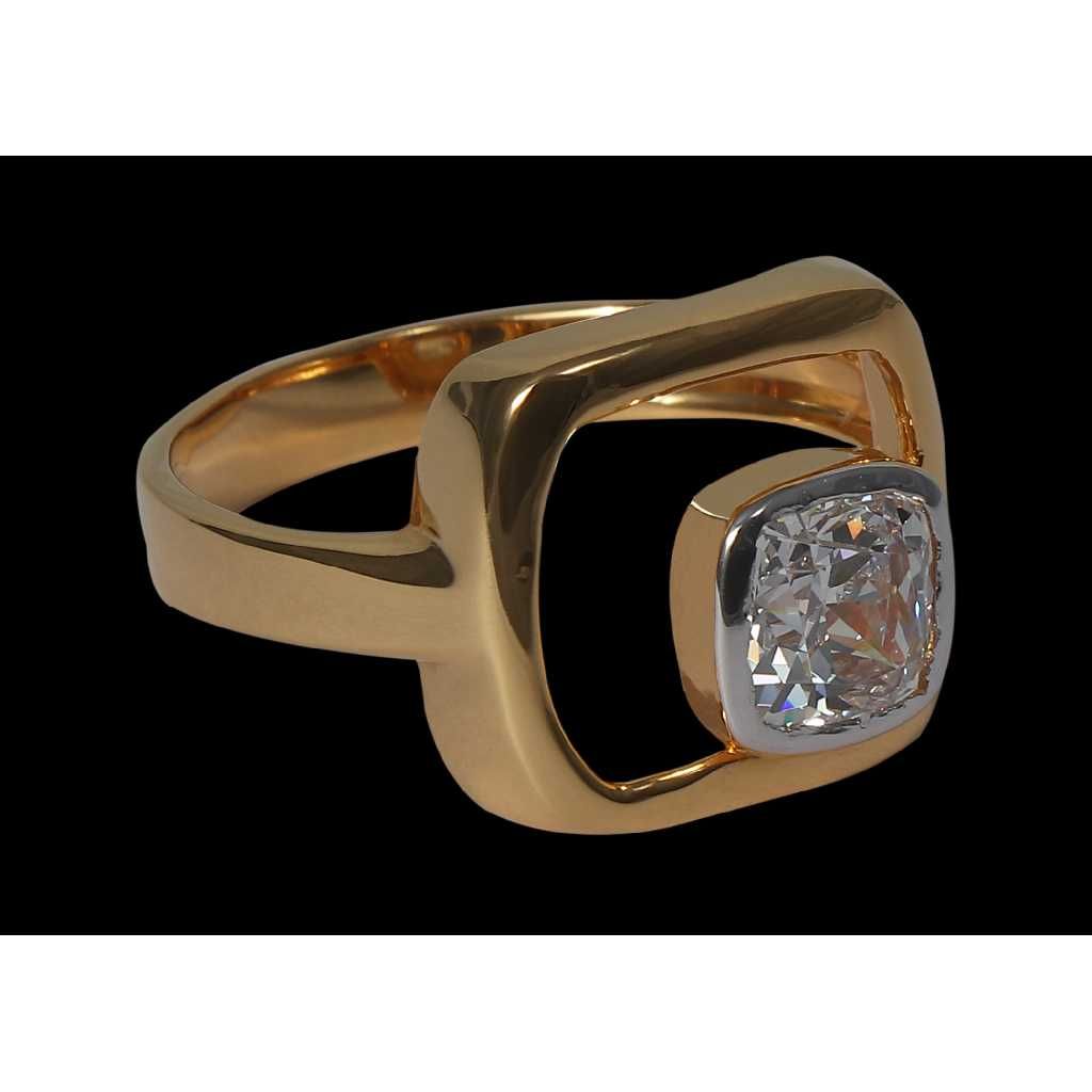 18KT Gold  Cz  Solitaire Couple Ring