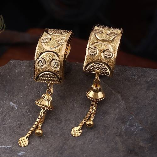 22K Gold Simple Plain Latkan Earring