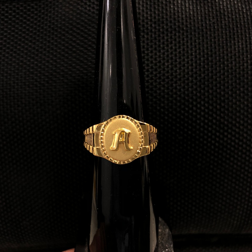916 Gold Alphabet A Ring For Men KDJ-R023