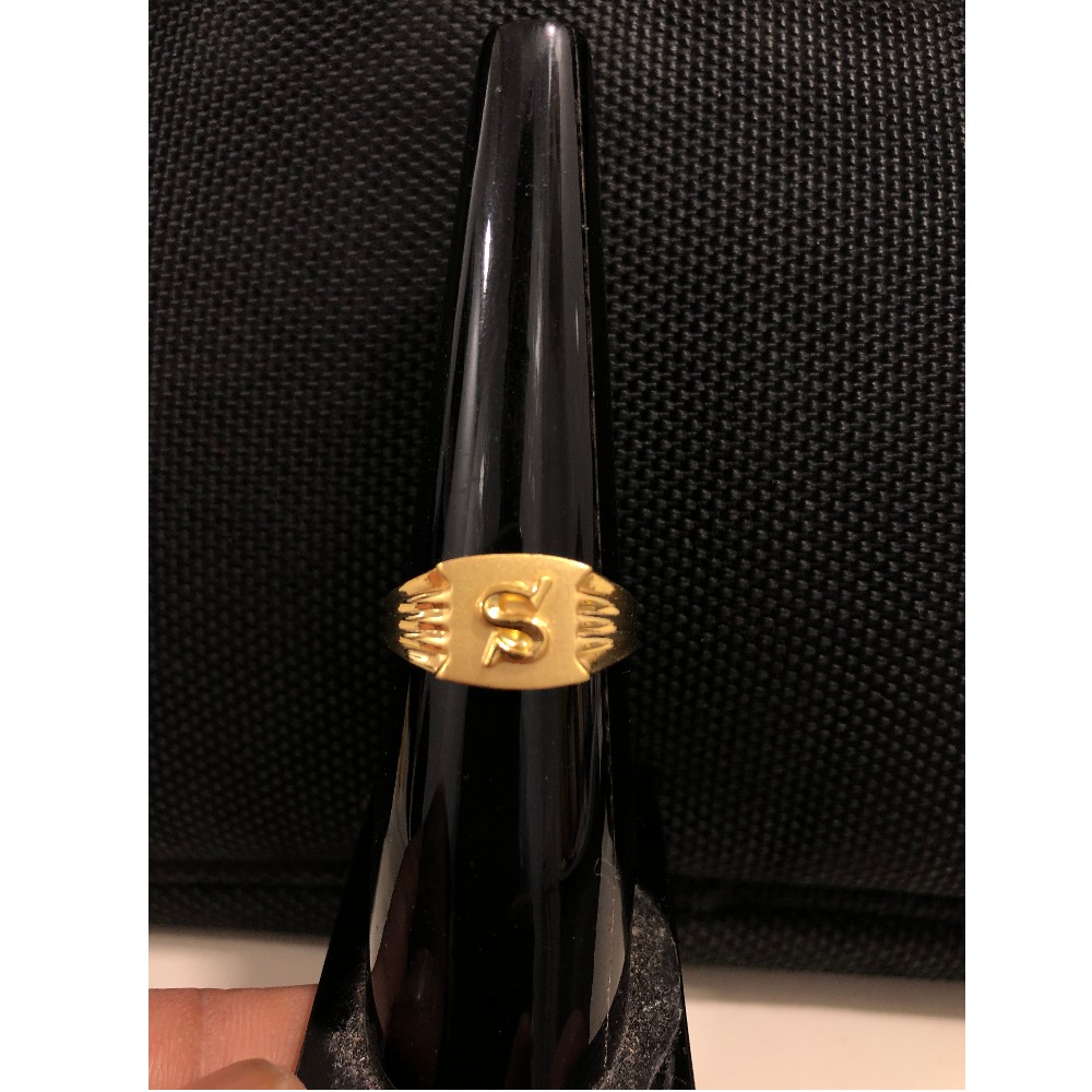 22Kt Gold Alphabet S Ring For Men KDJ-R022